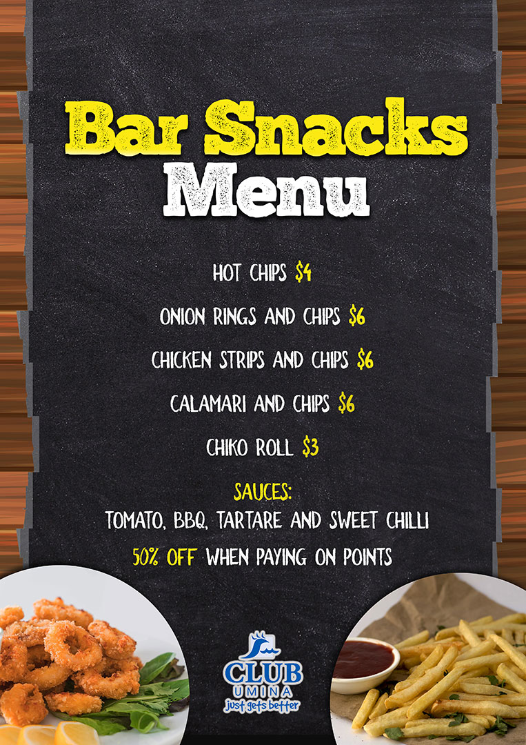 Snack Bar Menu Template Free